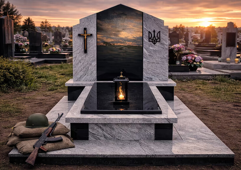Гранітні пам'ятники для військових ЗСУ у Дніпрі